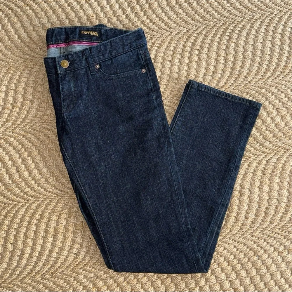 Women’s 6 Express Dark Indigo Jeans with Sparkling Pocket Stella Pants Straight